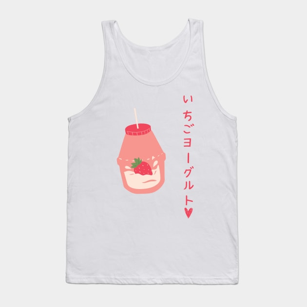 Strawberry Yogurt Kawaii Tank Top by Moshi Moshi Designs